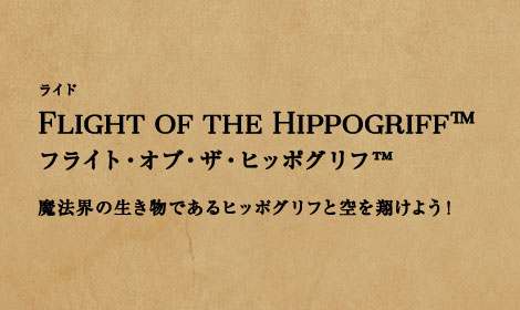 ライドFlight of the Hippogriff™フライト・オブ・ザ・ヒッポグリフ™魔法界の生き物であるヒッポグリフと空を翔けよう！