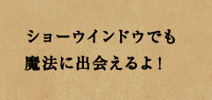 ショーウインドウでも魔法に出会えるよ！
